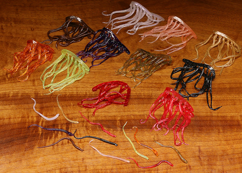 Mini Squiggle Worms by Hareline Dubbin Inc in assorted colors for fly fishing at Freestone Fly Shop