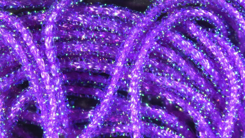 Micro Pearl Core Braid in vibrant purple by Hareline Dubbin, Inc at Freestone Fly Shop for detailed fly tying projects