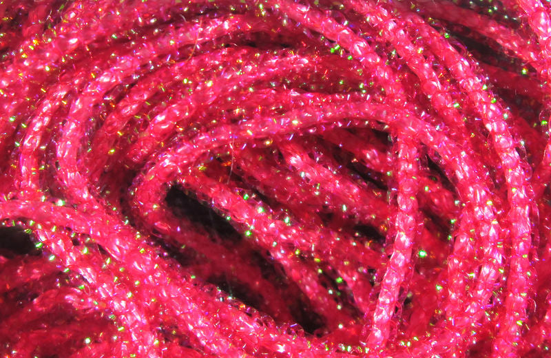 Micro Pearl Core Braid in bright red by Hareline Dubbin, Inc for precise fly tying at Freestone Fly Shop