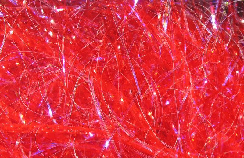 UV Polar Chenille with vibrant red hues and iridescent fibers by Hareline Dubbin, Inc for fly tying at Freestone Fly Shop