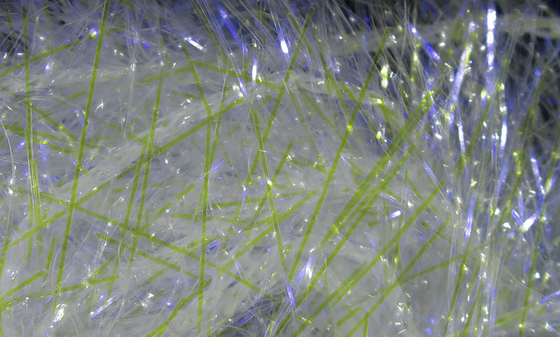 UV Polar Chenille in iridescent white and green hues by Hareline Dubbin, Inc for fly tying at Freestone Fly Shop
