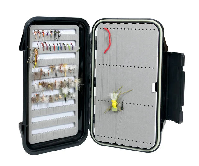 New Phase 1210 Go-To Dropper Rig Box by New Phase INC with swing leaf for storing dropper rigs and assorted flies