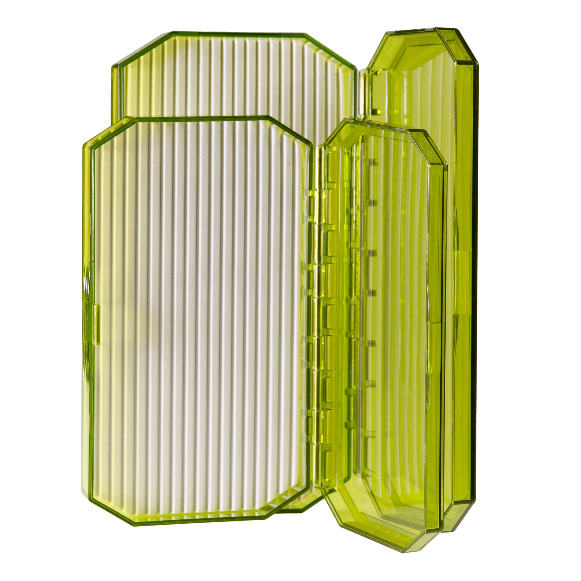 New Phase Inc New Phase 1281 Sure Lock Ridge Foam Green Tint Small 1" x 3.75" x 6" fly storage box at Freestone Fly Shop