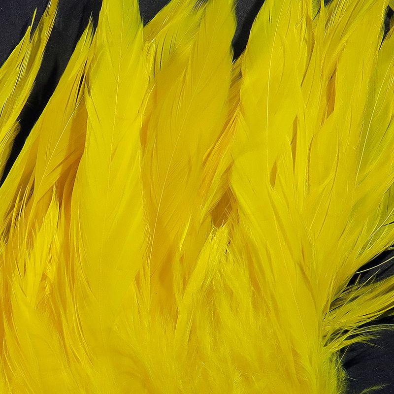 Schlappen 5-7 inch bright yellow feathers by Hareline Dubbin, Inc for fly tying at Freestone Fly Shop