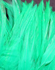 Strung Chinese 5-7 inch Saddle by Hareline Dubbin, Inc in bright green for versatile fly tying at Freestone Fly Shop