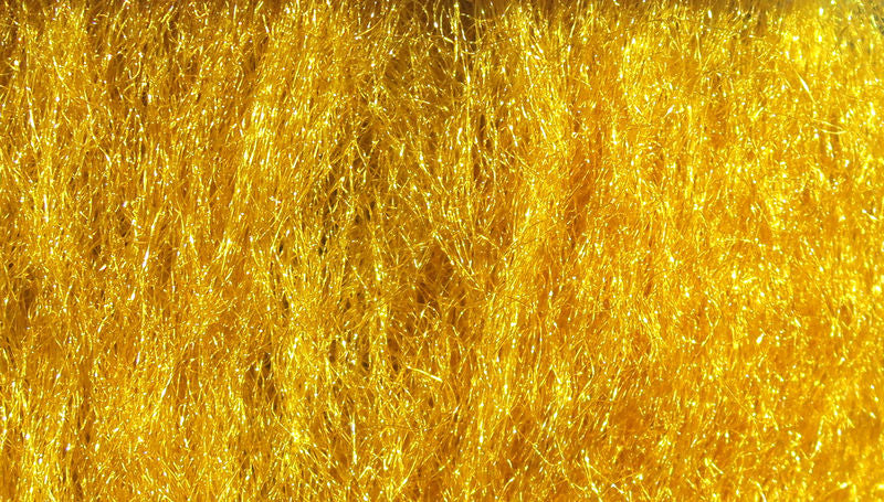 Sparkle Emerger Yarn by Hareline Dubbin, Inc with golden crinkly trilobal fibers for fly tying at Freestone Fly Shop
