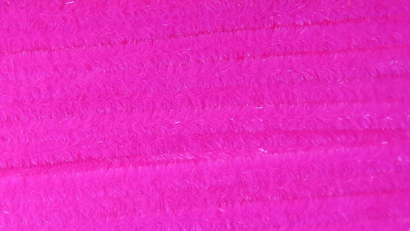 Ultra Chenille in vivid hot pink with plush nylon core by Hareline Dubbin, Inc for fly tying at Freestone Fly Shop