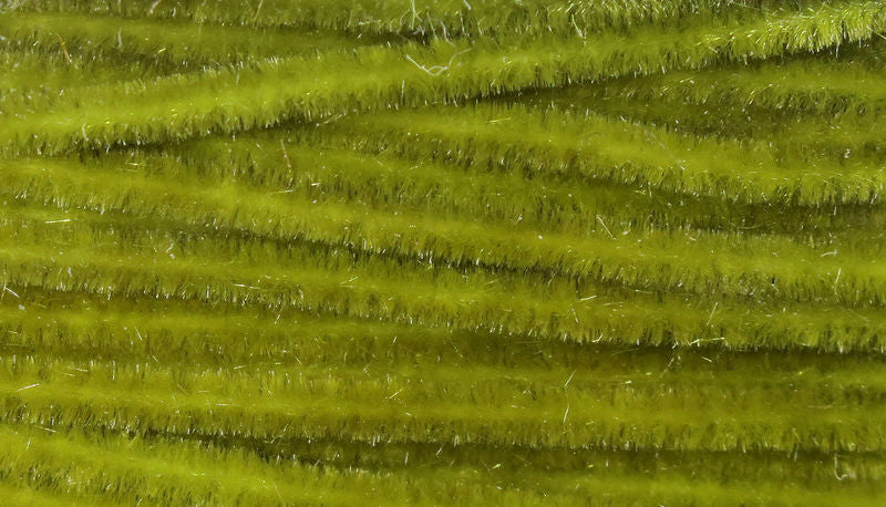 Ultra Chenille in vibrant chartreuse with plush texture and nylon core by Hareline Dubbin, Inc for fly tying at Freestone Fly Shop
