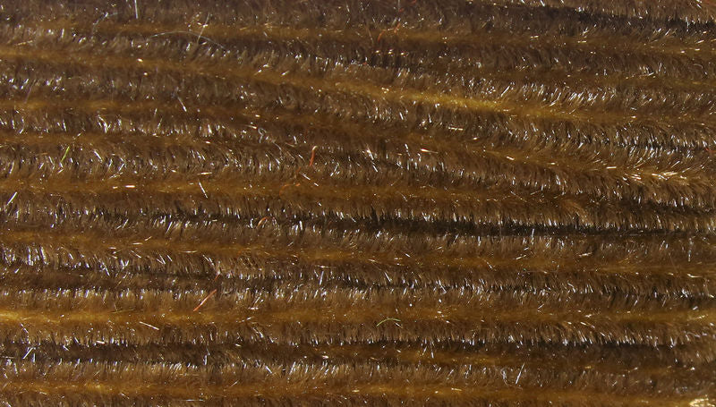Ultra Chenille in warm brown shade by Hareline Dubbin, Inc featuring plush texture for fly tying at Freestone Fly Shop